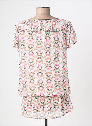 Tunique manches courtes coupe cintrée beige FEMMES JE VOUS AIME femme