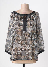 Blouse légère et transparente manches 3/4 noir FOSBY femme