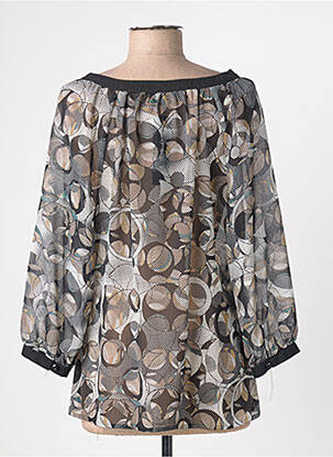 Blouse légère et transparente manches 3/4 noir FOSBY femme