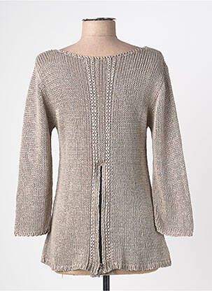Pull coupe cintrée manches 3/4 marron ADN COLLECTION femme