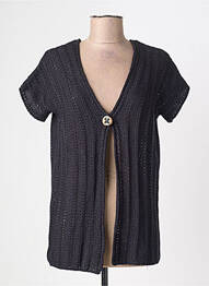 Gilet manches courtes fermeture boutonnée sur le devant noir TEMPO REALE femme