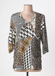 Blouse imprimé fantaisie manches 3/4 noir HALOGENE femme