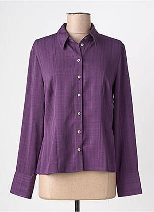 Chemisier tissage crêpe manches longues violet FOSBY femme