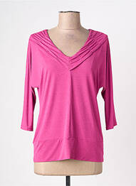 Top tissage jersey manches 3/4 rose TELMAIL femme