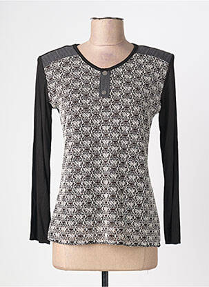Top stretch manches longues noir NIKI PARIS femme