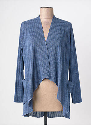 Gilet manches longues col v bleu NAYAT femme