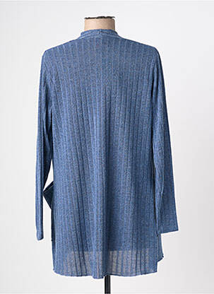 Gilet manches longues col v bleu NAYAT femme