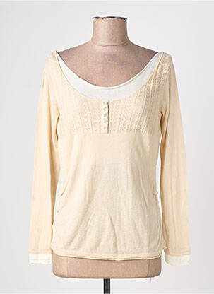 Pull coupe cintrée manches longues beige MAELLA femme