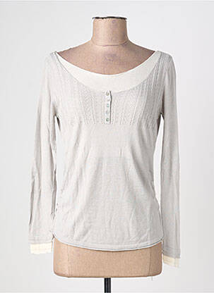 Pull coupe cintrée manches longues gris MAELLA femme