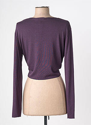 Gilet manches longues stretch violet KAYANE femme