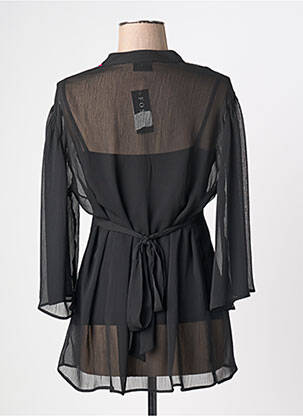 Tunique manches longues tissage crêpe noir FOSBY femme