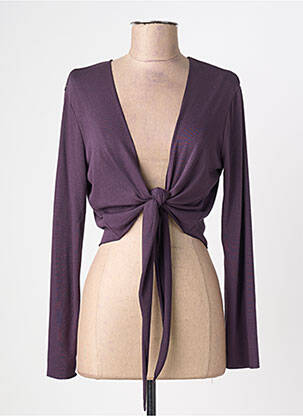 Gilet manches longues violet KAYANE femme