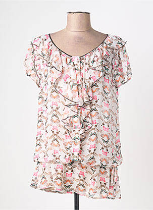 Tunique manches courtes beige FEMMES JE VOUS AIME femme