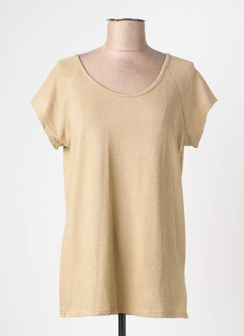 Top stretch manches courtes or MIELO MODA femme