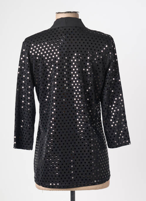 Top coupe cintrée manches 3/4 noir VIE NOCTURNE femme