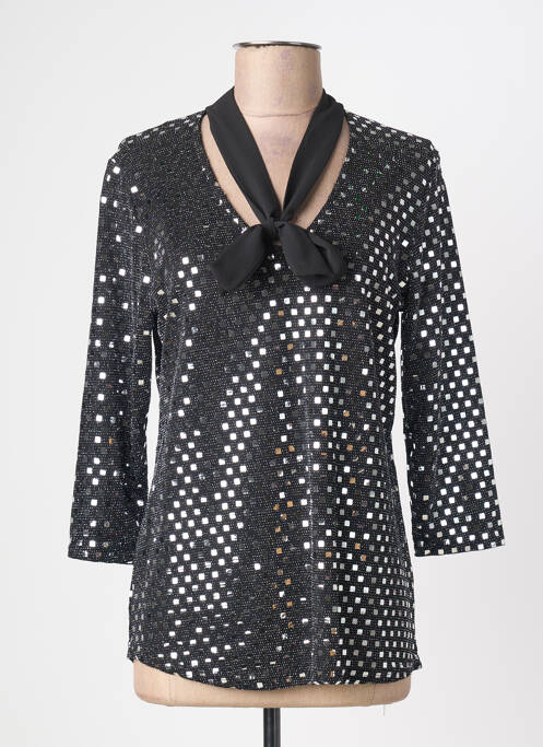 Top coupe cintrée manches 3/4 argent VIE NOCTURNE femme
