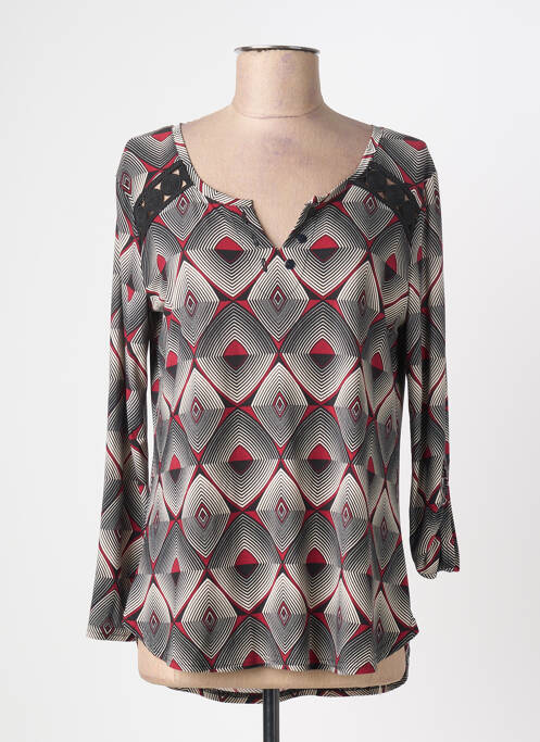 Top tissage jersey manches 3/4 rouge VANGO femme