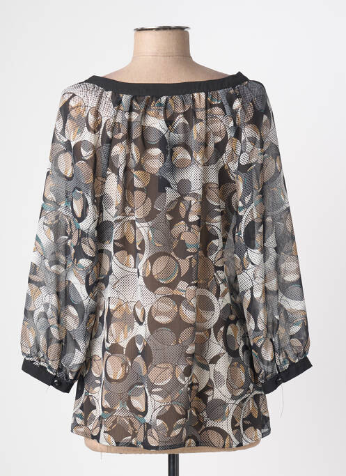 Blouse légère et transparente manches 3/4 noir FOSBY femme