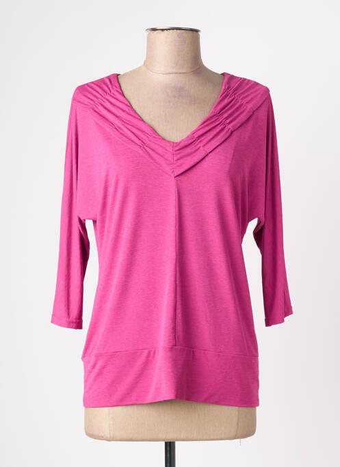 Top tissage jersey manches 3/4 rose TELMAIL femme