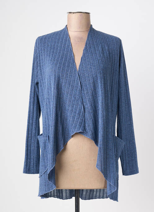 Gilet manches longues col v bleu NAYAT femme