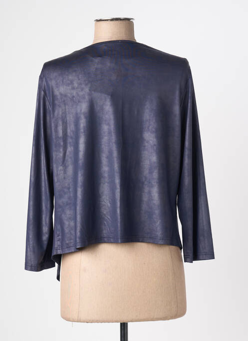 Veste casual tissage suedine bleu FRANCE RIVOIRE femme