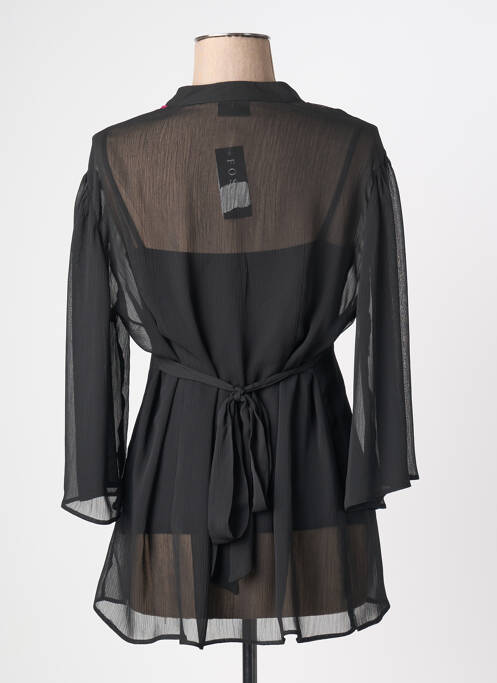 Tunique manches longues tissage crêpe noir FOSBY femme