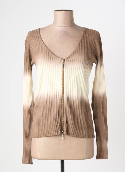 Gilet manches longues marron MEALINA femme