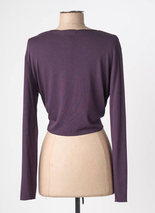 Gilet manches longues violet KAYANE femme