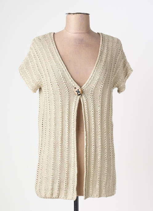 Gilet manches courtes beige TEMPO REALE femme