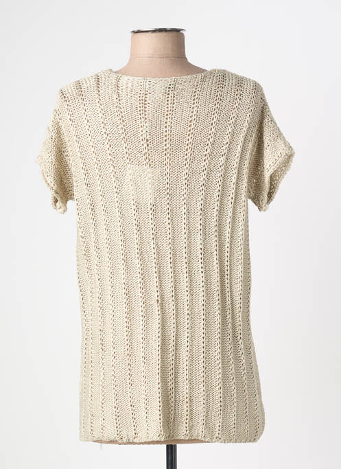 Gilet manches courtes beige TEMPO REALE femme