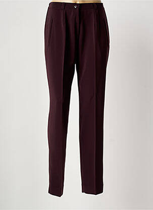 Pantalon slim taille haute taille haute marron ELSSA femme