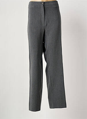 Pantalon droit fermeture zippée sous rabat boutonné taille normale gris QUATTRO femme