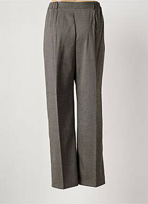 Pantalon droit fermeture zippée sous rabat boutonné taille normale marron M&Y femme