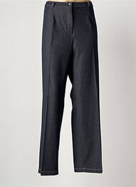 Pantalon droit fermeture zippée sous rabat boutonné taille normale bleu PRUNELLE femme