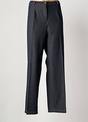 Pantalon droit fermeture zippée sous rabat boutonné taille normale bleu PRUNELLE femme