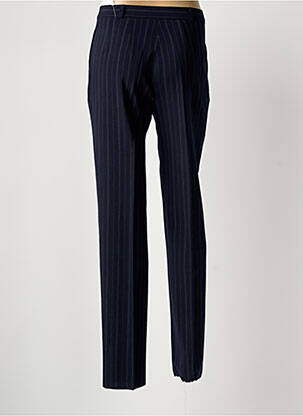 Pantalon droit taille à pinces taille haute bleu MARYVET femme