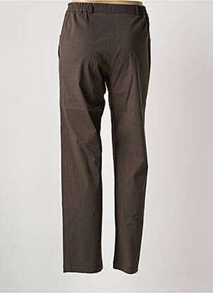 Pantalon droit tissage popeline taille normale marron MASSY femme