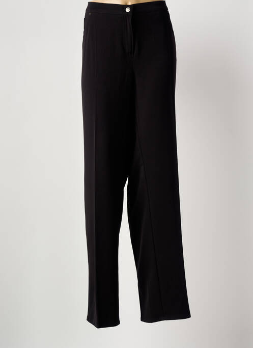 Pantalon droit tissage crêpe taille normale noir ELENA MIRO femme