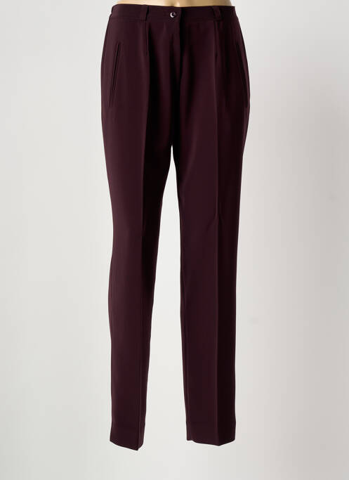 Pantalon slim taille élastique taille haute marron ELSSA femme