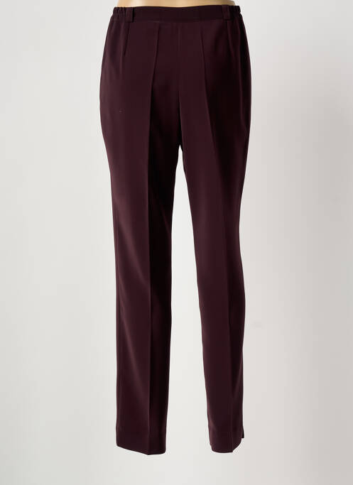 Pantalon slim taille élastique taille haute marron ELSSA femme
