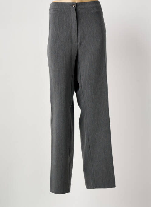 Pantalon droit fermeture zippée sous rabat boutonné taille normale gris QUATTRO femme