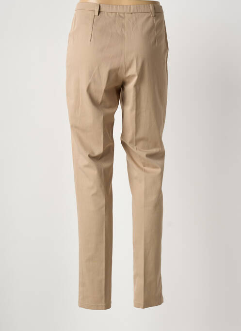 Pantalon slim tissage popeline taille haute beige MERI & ESCA femme