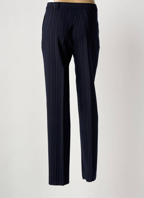 Pantalon droit tissage crêpe taille haute bleu MARYVET femme