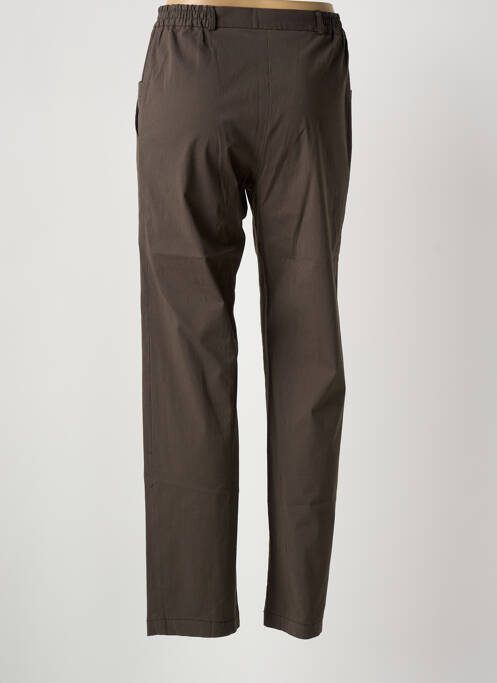 Pantalon droit tissage popeline taille normale marron MASSY femme