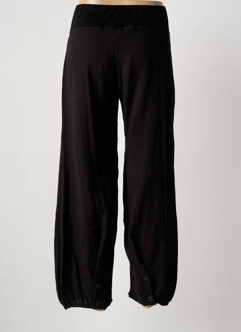 Pantalon droit tissage crêpe taille haute noir MY MOON femme