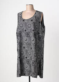 Tunique sans manche tissage crêpe gris DEOMINO femme