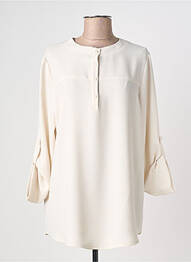 Tunique manches longues tissage crêpe beige FRANCK ANNA femme