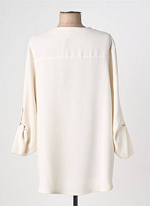 Tunique manches longues tissage crêpe beige FRANCK ANNA femme