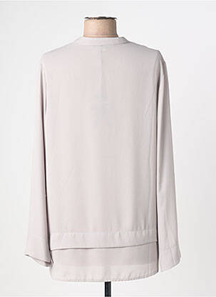 Tunique manches longues tissage crêpe gris FRANCK ANNA femme