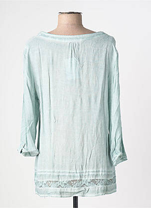 Tunique manches longues tissage crêpe vert BARBARA LEBEK femme